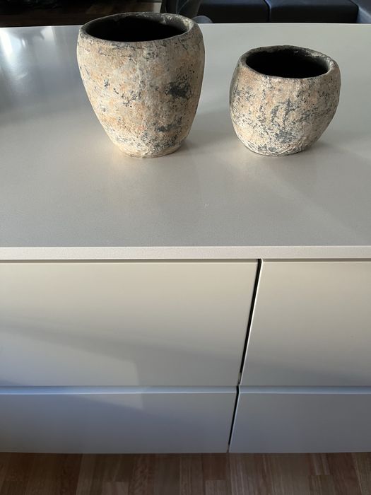 Vasos de planta com textura