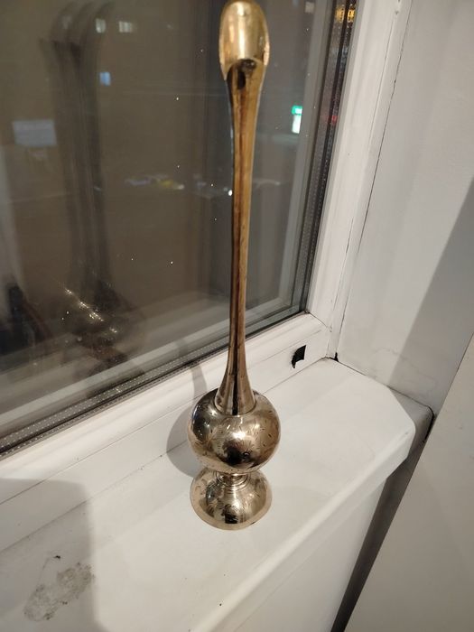 старинный подсвечник латунь в позалоте