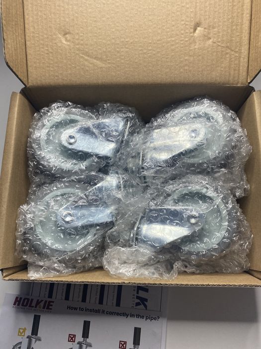 M12 kółka samonastawne, wytrzymałe, 75 mm, gwintowane