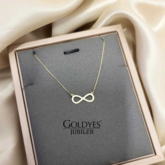 Złoty łańcuszek naszyjnik nieskończoność próba 585 14k D44