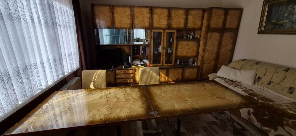 VINTAGE PRL: Komplet mebli lata 70. Wysoki Połysk.  Wzór Czeczot