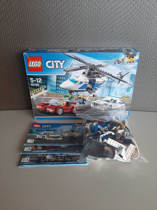 LEGO City Вертоліт — Поліцейська машина — Спорткар (60138) + Подарунок 4 фігурки!