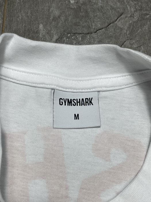 Футболка gymshark джимшарк біла oversize оригінал m оверсайз щільна