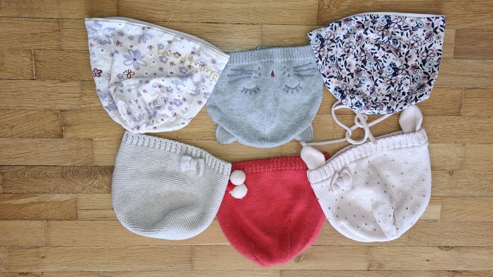 Czapki przejściowe zestaw na 1-2 latka