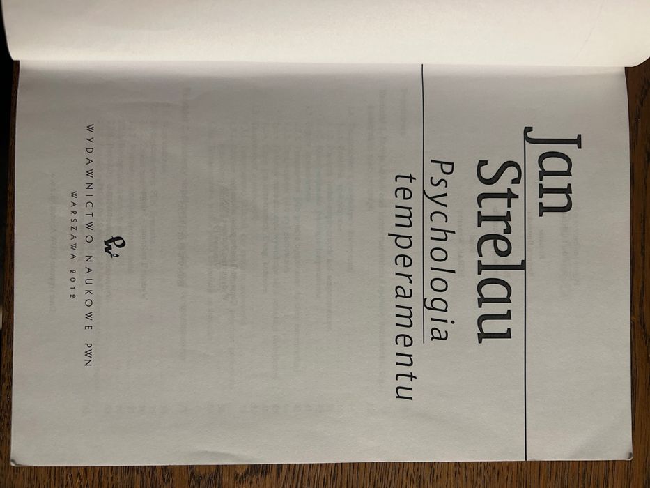 Psychologia temperamentu Jan Strelau
