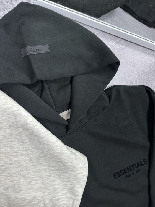 ТОП ЯКІСТЬ 1:1 Худі Essentials / Худи Есеншл / S,M,L,XL / В чорному та сірому кольорі