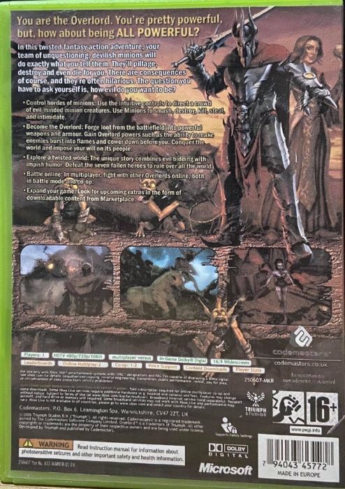 Overlord Xbox 360 Live