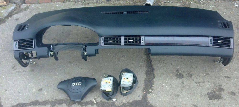 deska konsola airbag napinacze audi a6 c5 czarna