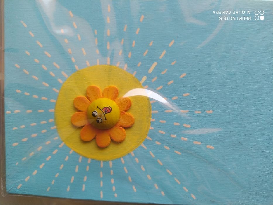 Moldura em madeira pintada - Menino - NOVO