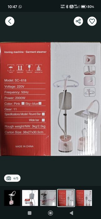Parownica do ubrań  Garment Steamer SC-618