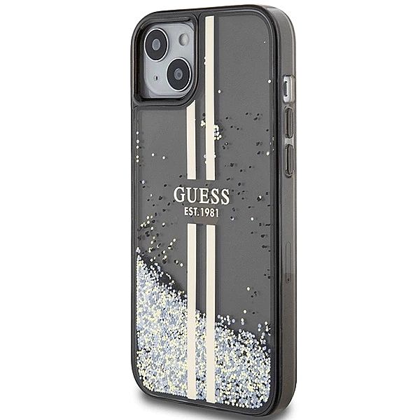 Etui Guess Liquid Glitter Gold Stripes na iPhone 15 Plus / 14 Plus - c