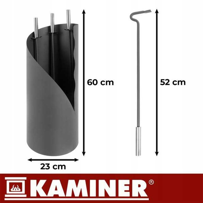 Przybory Kominkowe Akcesoria do Kominka Pieca Loft Stalowe NOWE Stojak