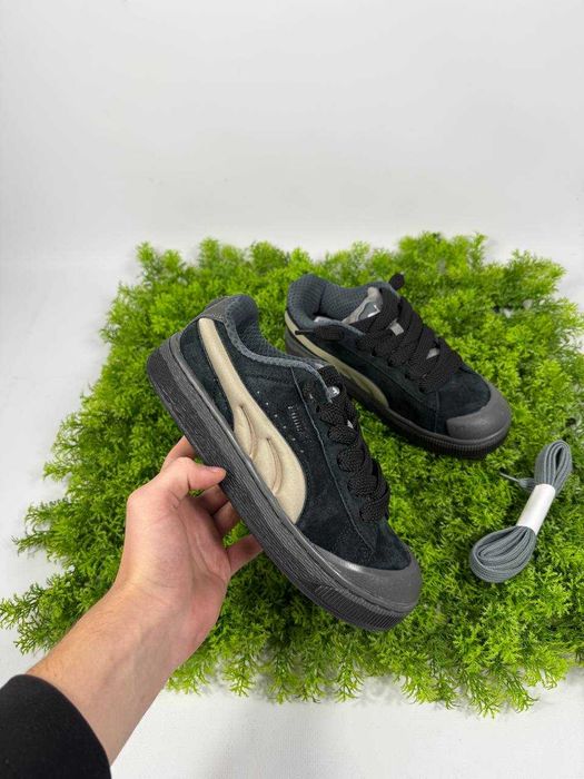 (БЕЗ ПЕРЕДОПЛАТИ) Puma Suede XI Crush Black Shadow пума суеде ікс ель чорні пумы суеды икс ель черные кеды