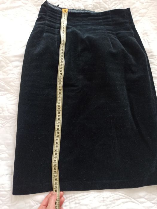 Spódnica czarna z bawełnianego aksamitu rozmiar XS