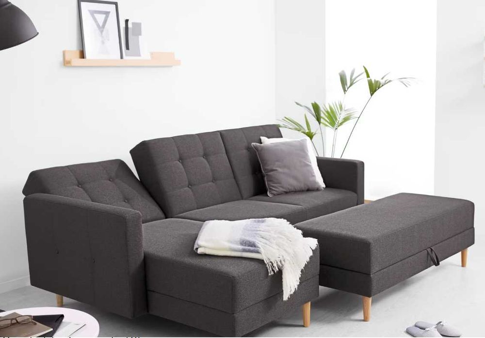 Sofa narożna sprężynowa Nordic z pufą firmy Tchibo