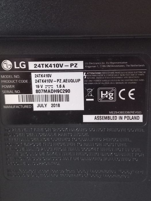 Tv Lg 24 polegadas para peças