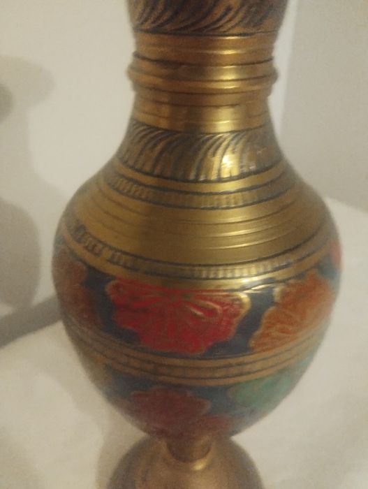 Flakon z mosiądzu malowany z motywem Indiańskim