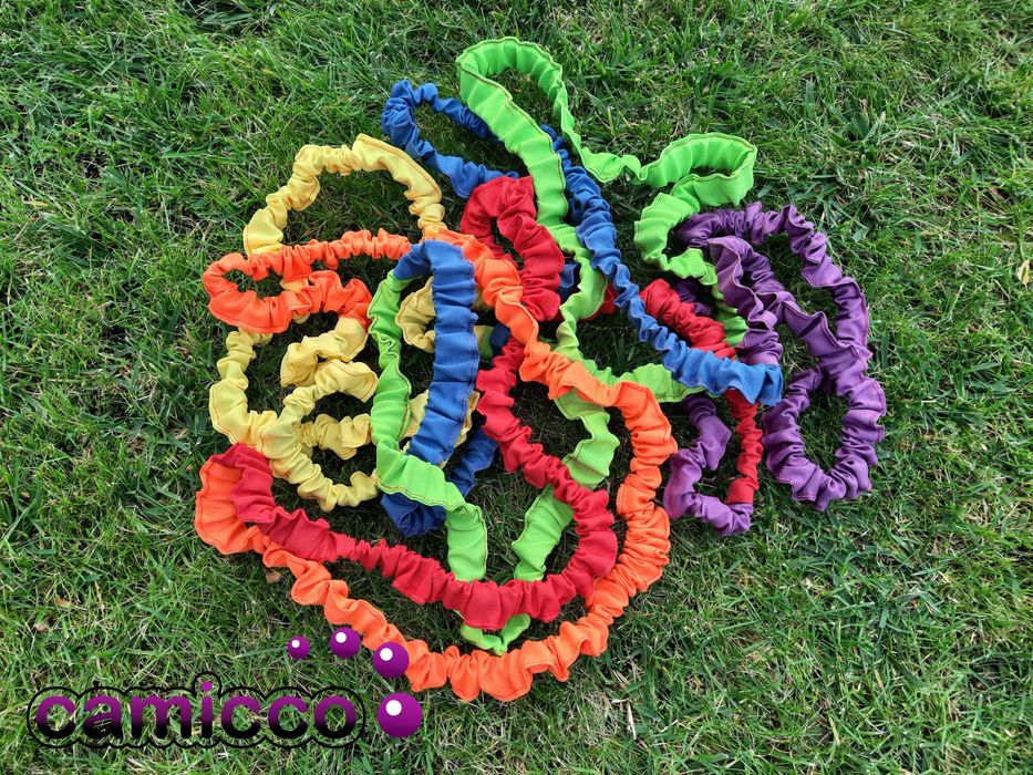 2 GUMA SENSORYCZNA tęczowa ANIMACYJNA tańca wesele gumy animatorów 7 m