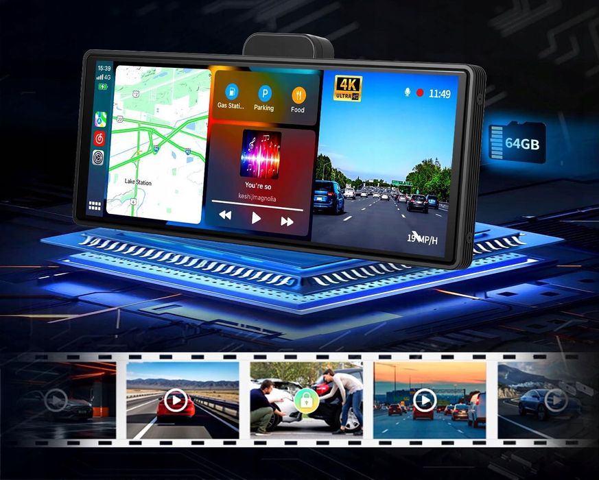 Radio Samochodowe Bluetooth Android Auto CarPlay 9,3" USB sd aux