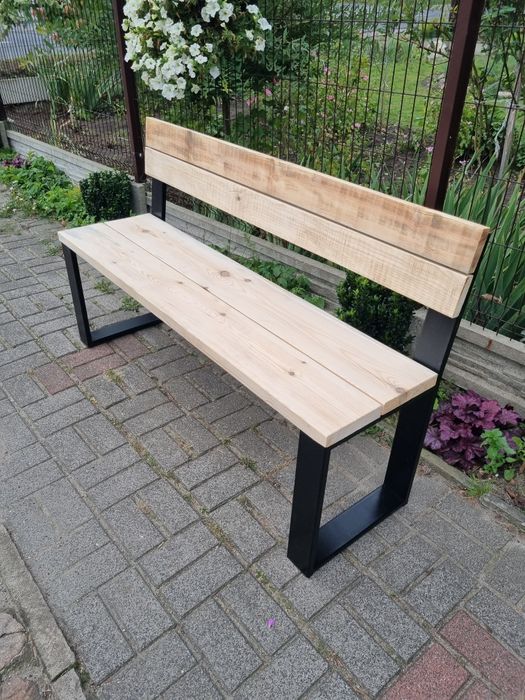 Ławka loft stal drewno