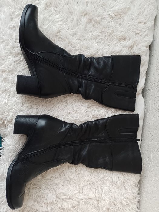 Чоботи шкіряні жіночі, єврозима, 23,5 см