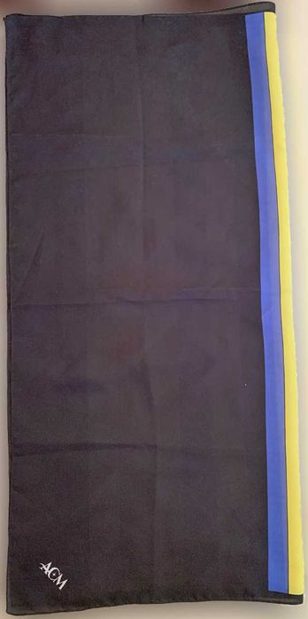 Lenço de Pescoço Preto, Branco, Azul e Amarelo, Novo