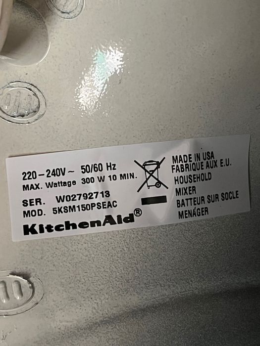 Kitchen Aid 5ksm 300W, uzywany, kremowy.