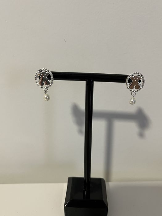 Brincos ursinho com perola