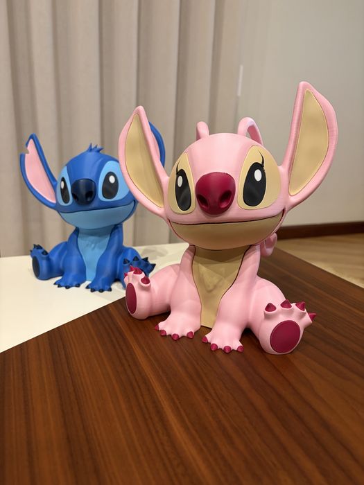 Stitch & Angel em impressão 3D