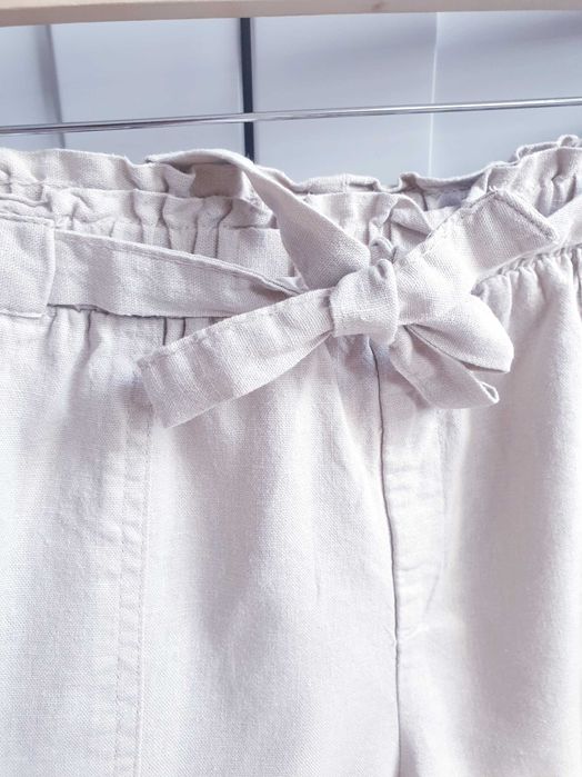 Beżowe lniane szorty spodenki Primark 40