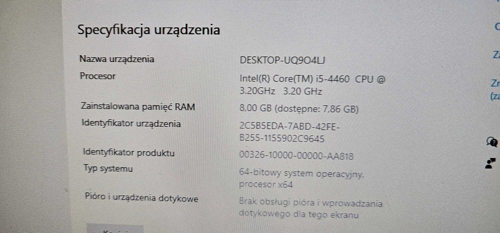 Komputer stacjonarny + monitor klawiatura myszka