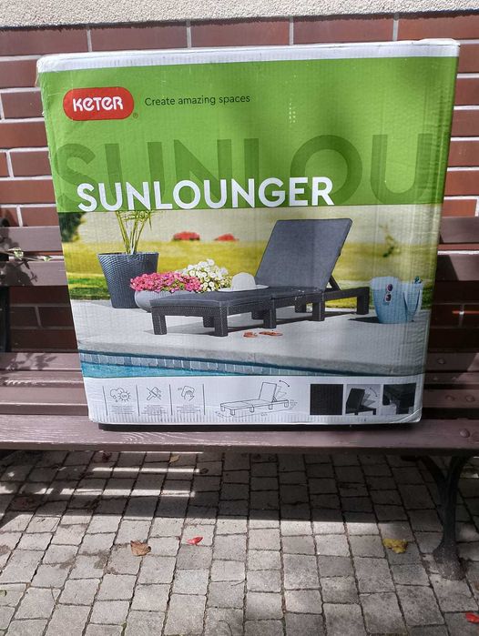 Leżak ogrodowy ratan plecionka