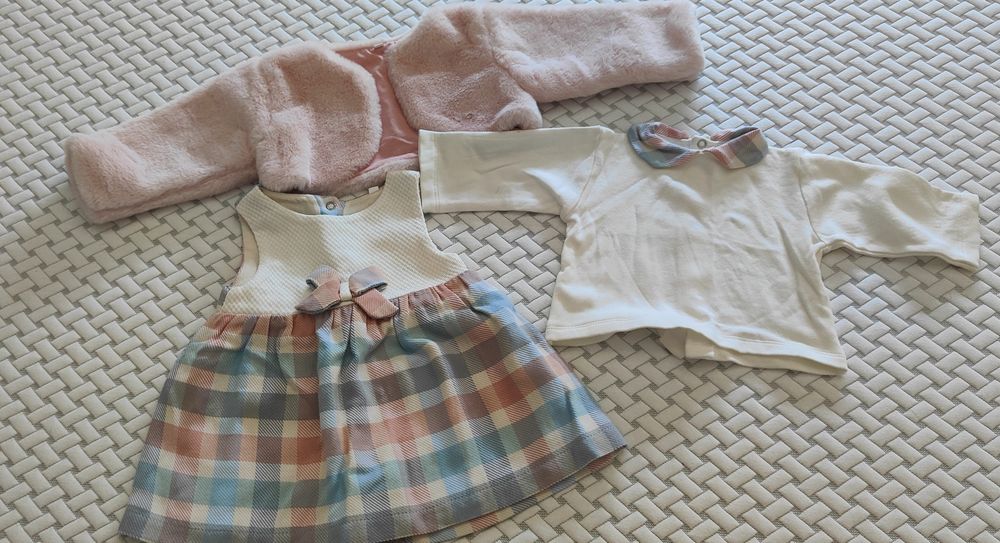 Conjunto vestido e casaquinho