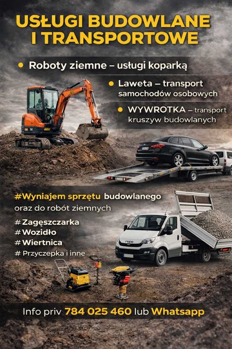 Usługi minikoparka Roboty ziemne i wynajem