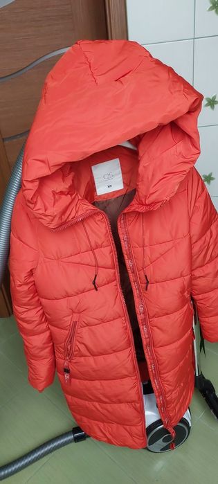 Pikowana dluga zimowa kurtka damska xs s