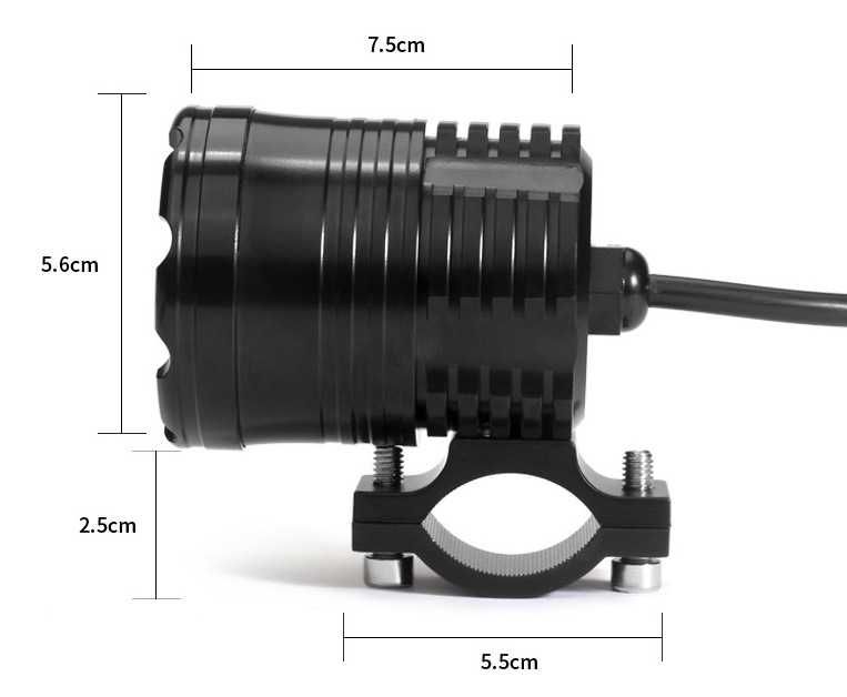 Halogeny Motocyklowe LED Aluminiowe 2x36W LED High Power Cree