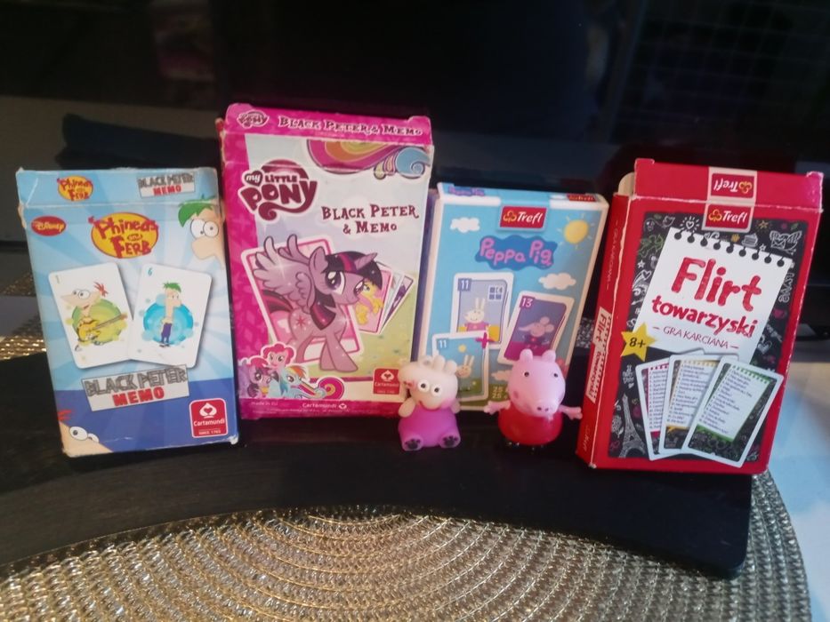 Karty Piotruś Phineas i Ferb + Pony +Pepa+Flirt towarzyski +gratisy