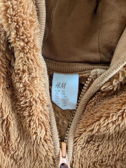 Komplet polarowy H&M rozmiar 56 z uszkami
