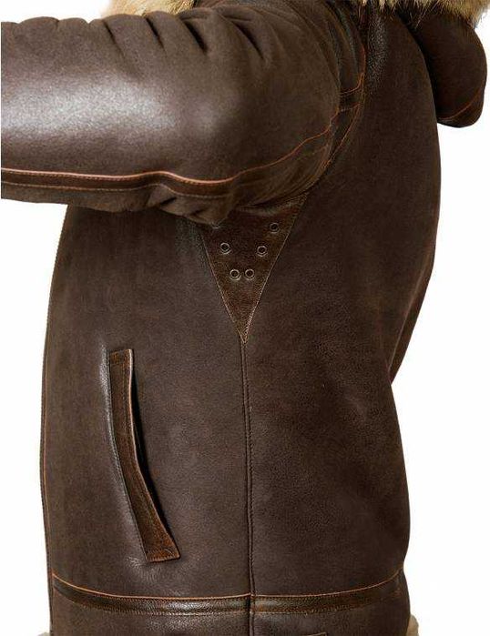 Дубленка с овчины с капюшоном