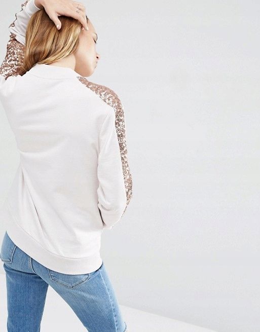Bluza Beżowa Rozpinana Z Cekinami M 38