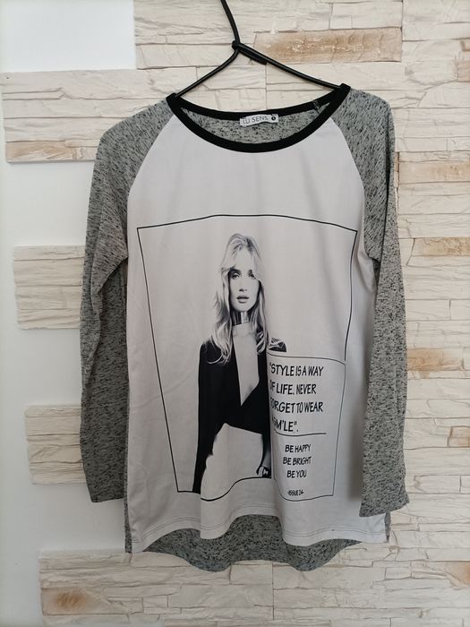 Bluzka szara długi rękaw