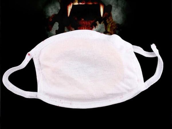 Krwawa maska z zębami na halloweenowa horror przebranie strój