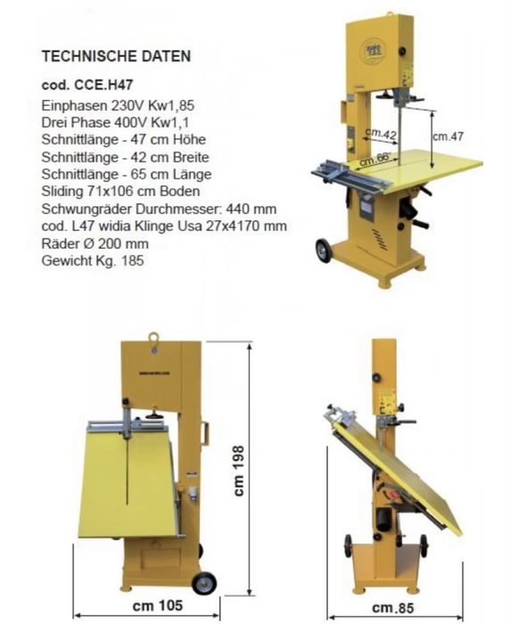 Piła przecinarka taśmowa do gazobetonu ytonga widiowa NOWA lissmac