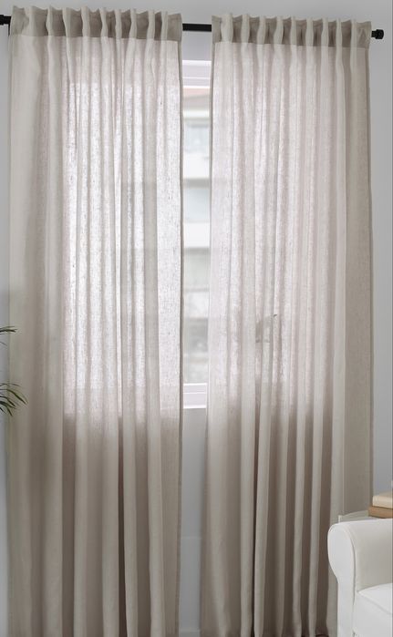 Лляні штори IKEA DYTÅG 145×300 см, 2 шт., сірі НОВІ