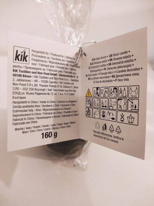 Dekoracyjna świeczka jajko czarna