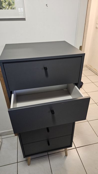 Komoda pięć szuflad grafit
