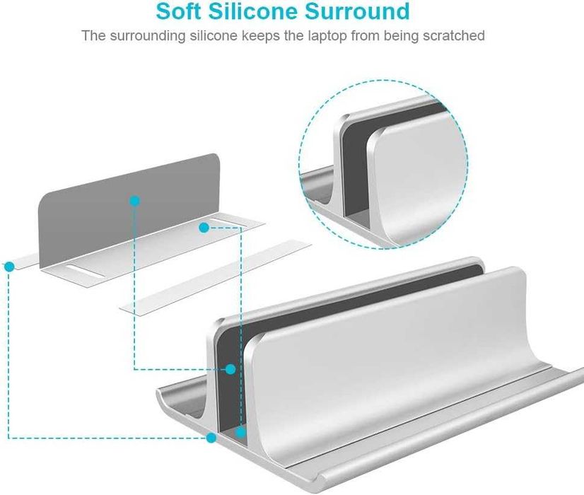 VAYDEER – Aluminiowy pionowy stojak 3‑w‑1 do laptopa, MacBooka, iPada i tabletów