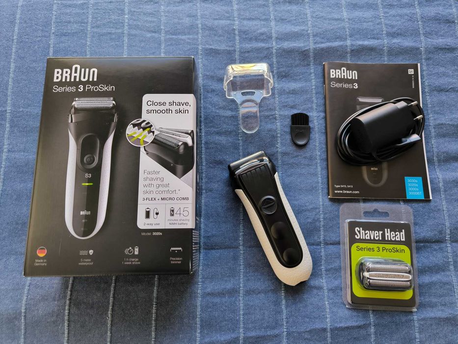 Máquina de Barbear Braun Series 3 ProSkin, Com Cabeça Extra, Como Nova