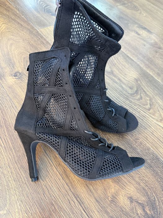Buty damskie na obcasie do tańca czarne wiązane pole dance exotic 39 zara nowe na zamek high heels