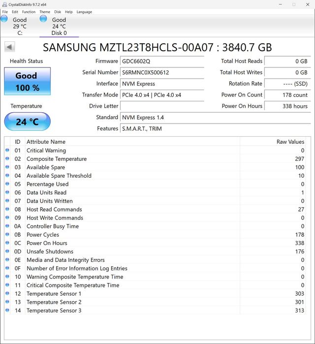 Samsung PM9A3 3.84TB PCle 4.0 NVMe E1.S SSD (MZTL23T8HCLS-00A07)